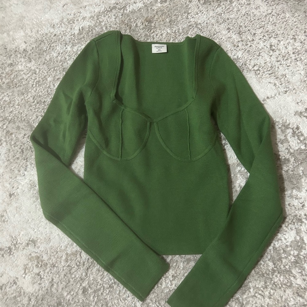 Green Long Sleeve Knit Top